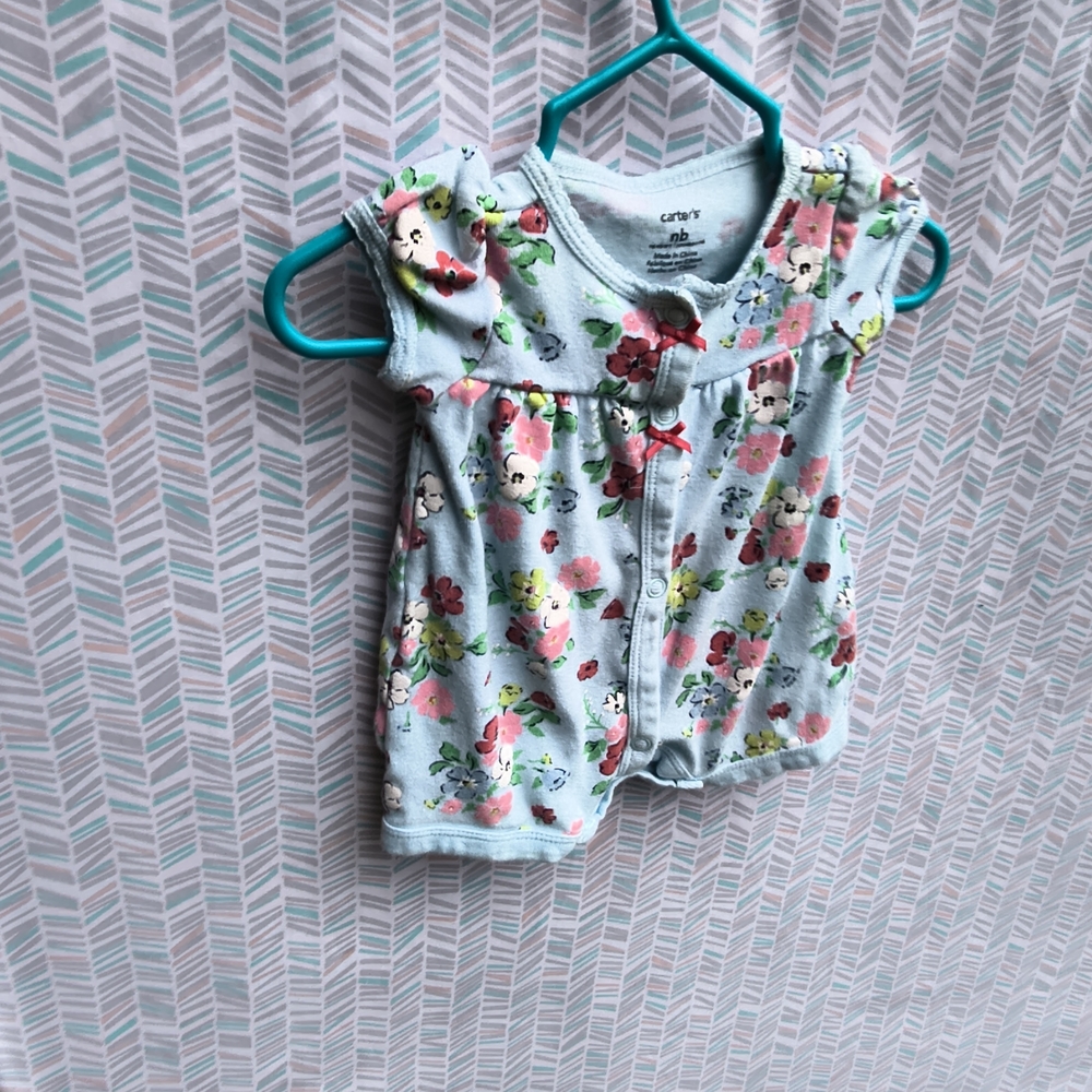 Carter's Light Blue Floral Baby Outfit